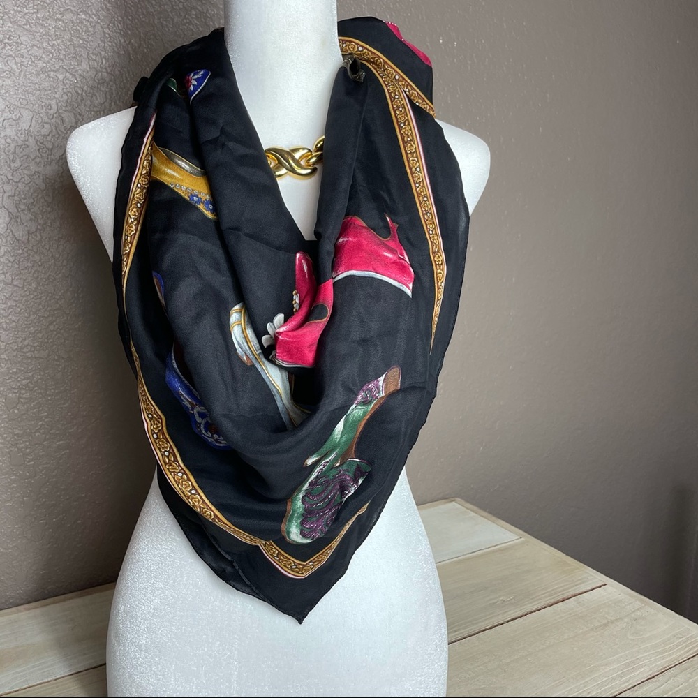 Silk Scarf designed with Shoes